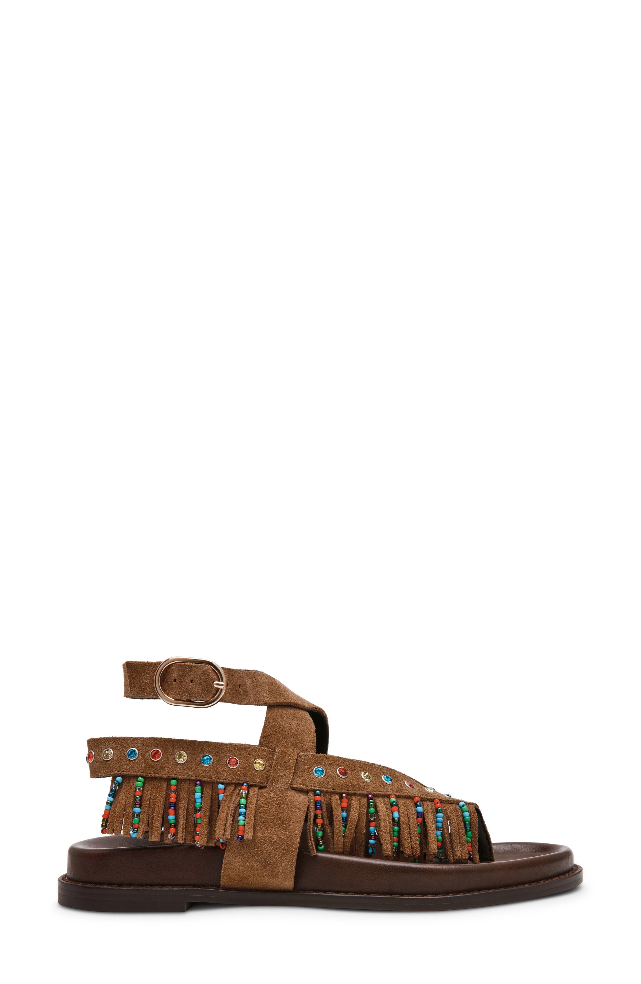 Steve Madden Wendell Beaded Fringe Ankle Strap Sandal, Alternate, color, 