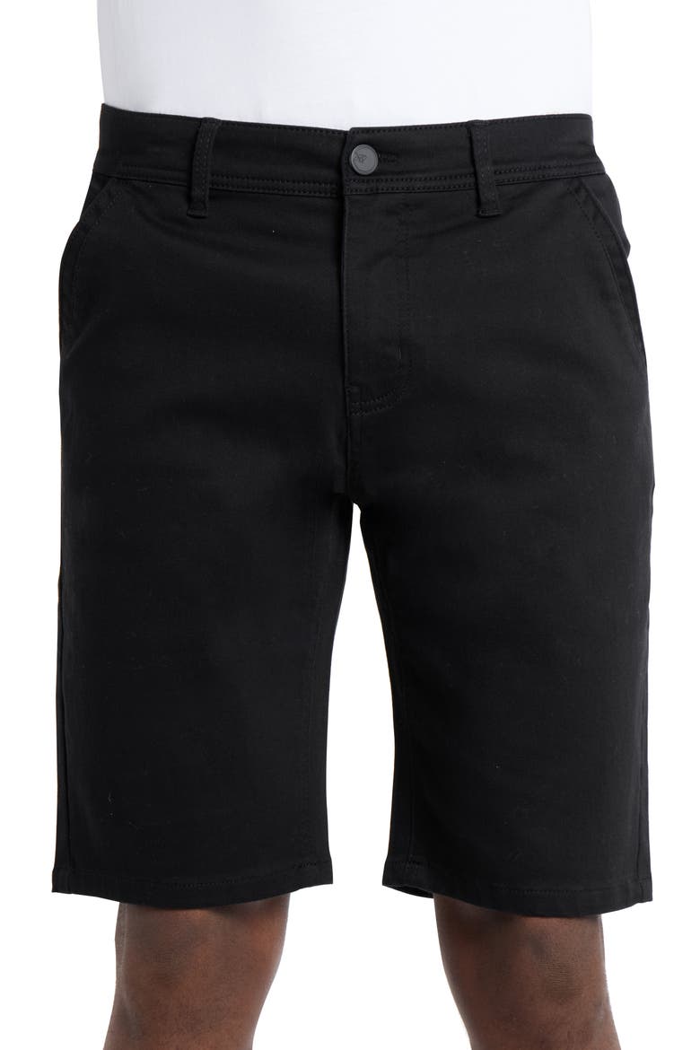 Flat Front Chino Shorts, Alternate, color, BLACK