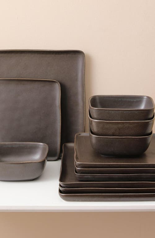 Stone Lain Jonny Stoneware 12-piece Dinnerware Set In Brown