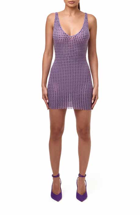 Naked Wardrobe Crystal Embellished V-Neck Mini Dress