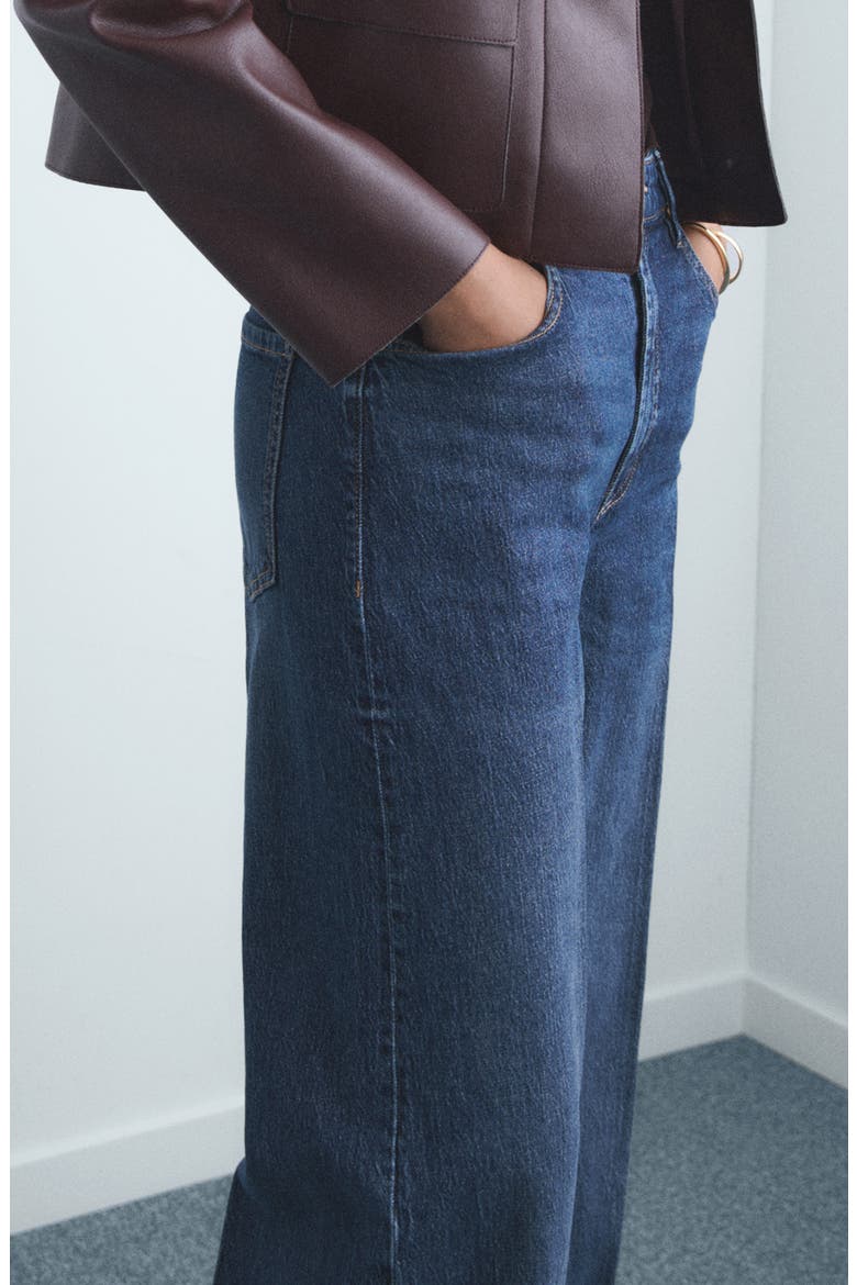 Elise High Waist Wide Leg Jeans, Alternate, color, DARK BLUE