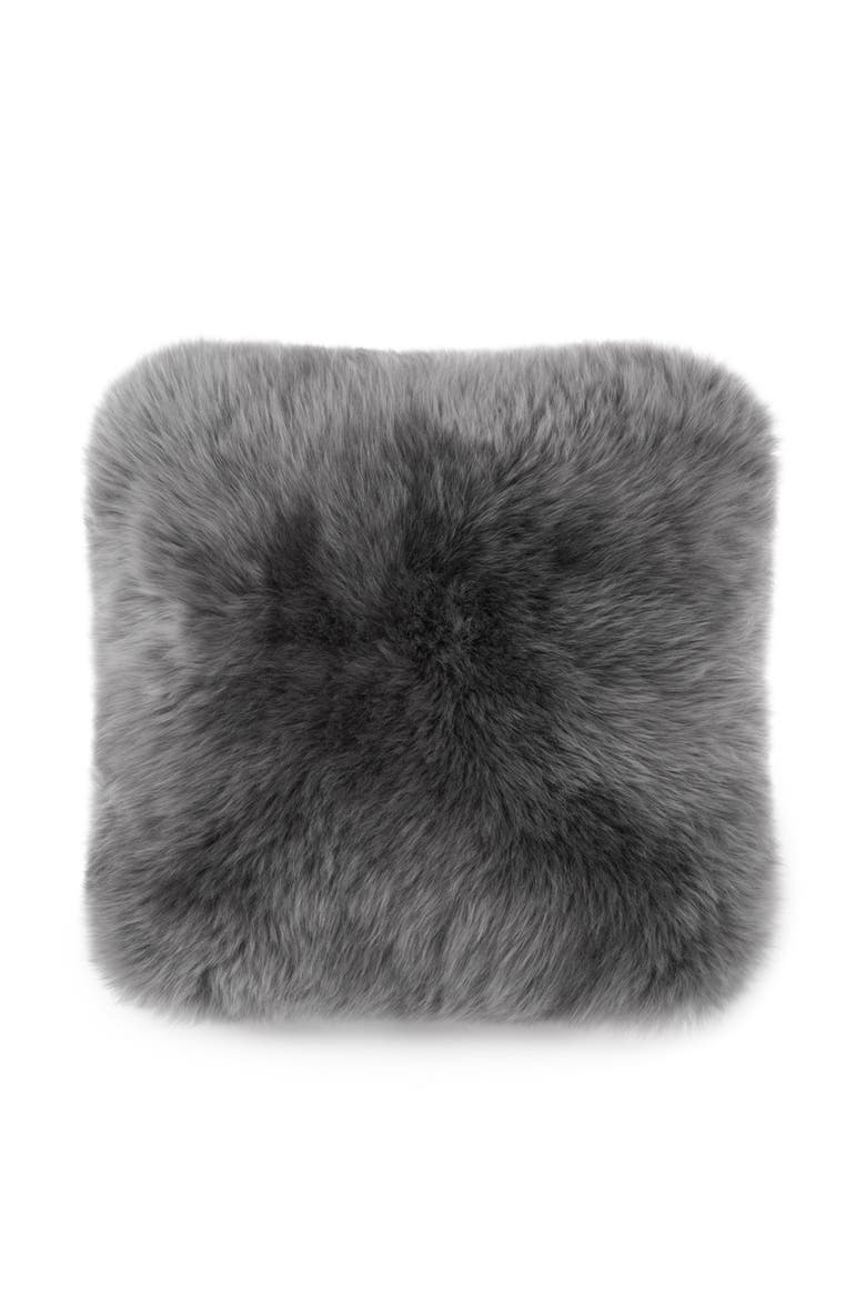 Genuine Sheepskin Pillow, Main, color, GREY