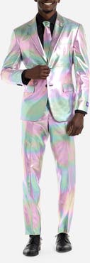 OppoSuits Proper Pearly Slim Fit Two-Piece Suit & Tie Set