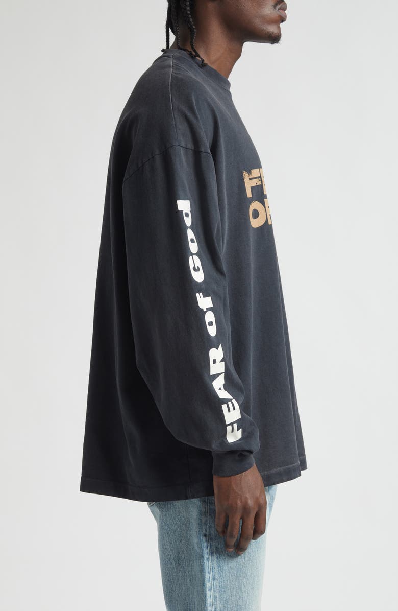 Fear of God Relaxed Long Sleeve Logo Graphic T-Shirt, Alternate, color, Black Black