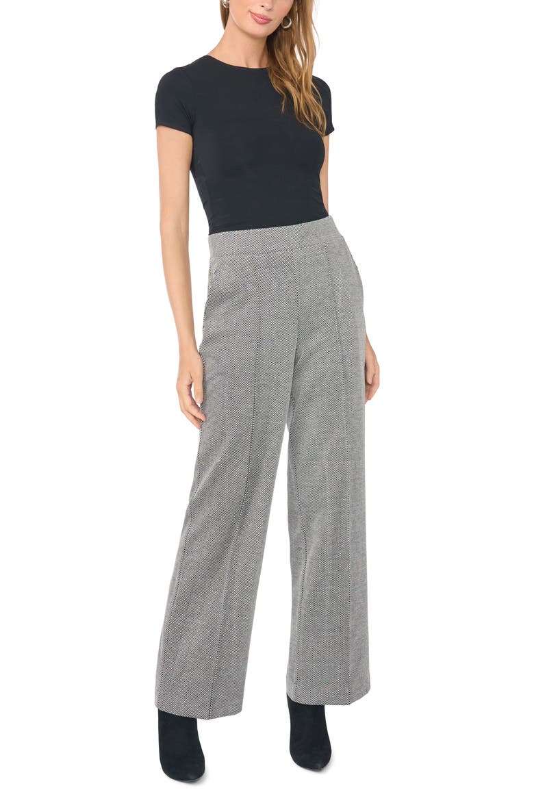 Pintuck Wide Leg Pull-On Pants, Alternate, color, RICH BLACK