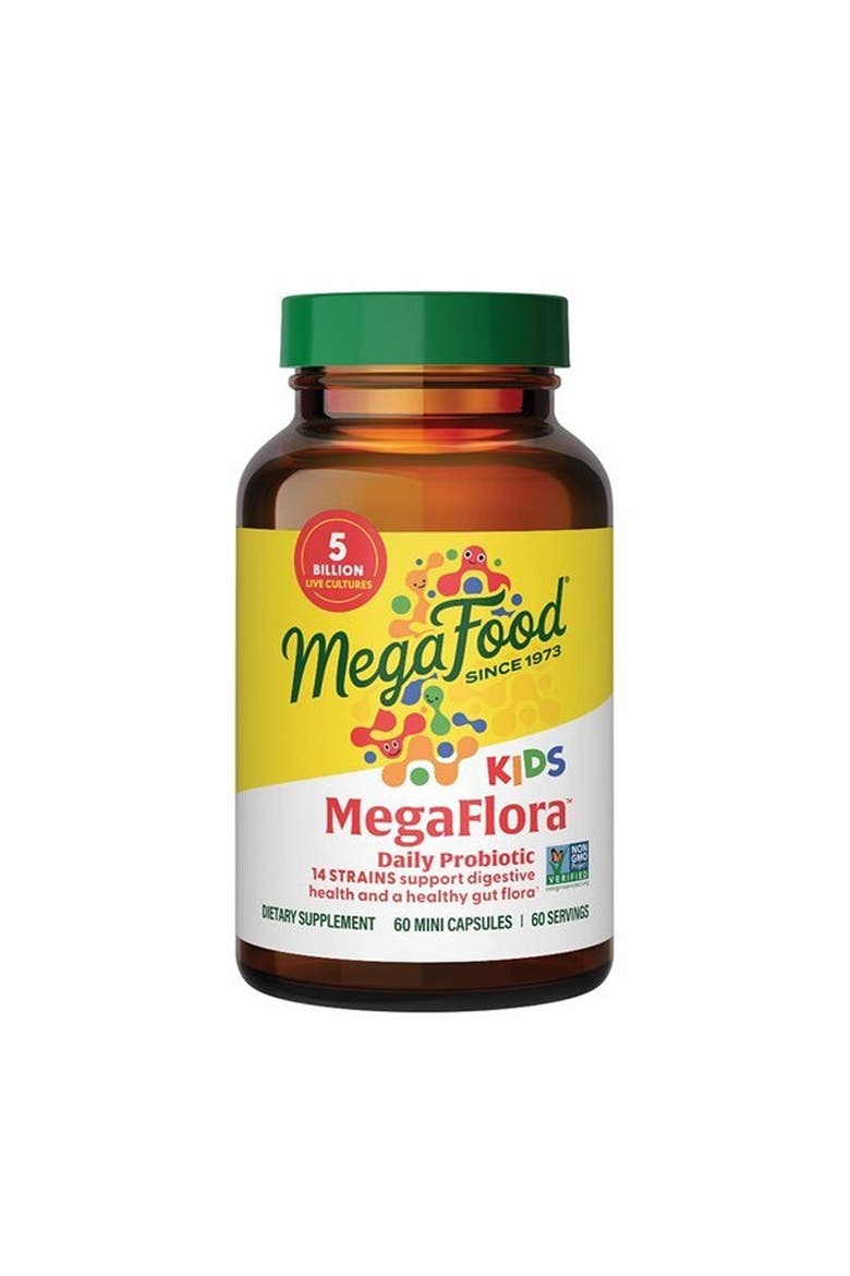 MegaFlora Kids Probiotics, Age 5+, 5 Billion CFU, Vegetarian, 60 Mini Capsules, Main, color, None