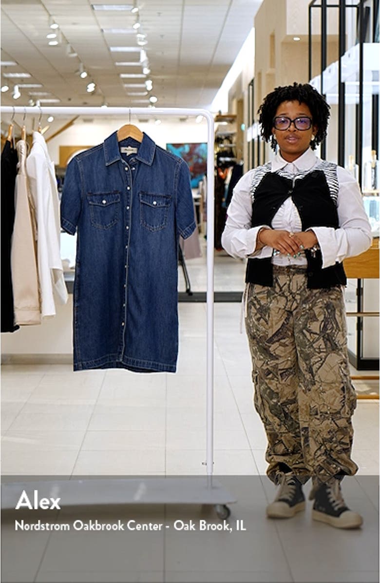 Oversize Short Sleeve Denim Shirtdress, sales video thumbnail
