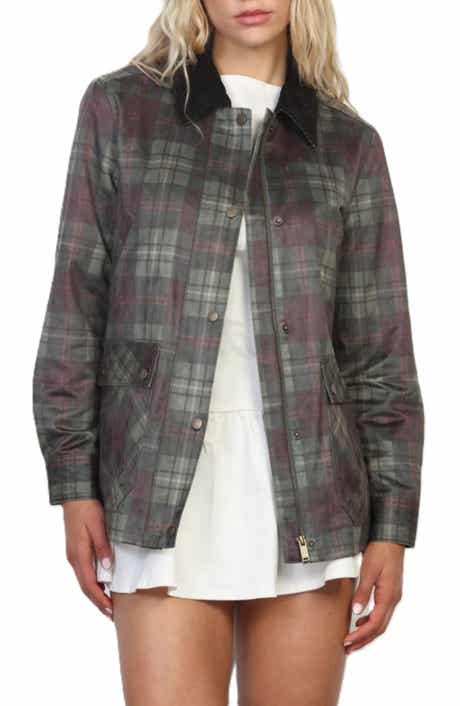 Waxed Coated Plaid Barn Jacket