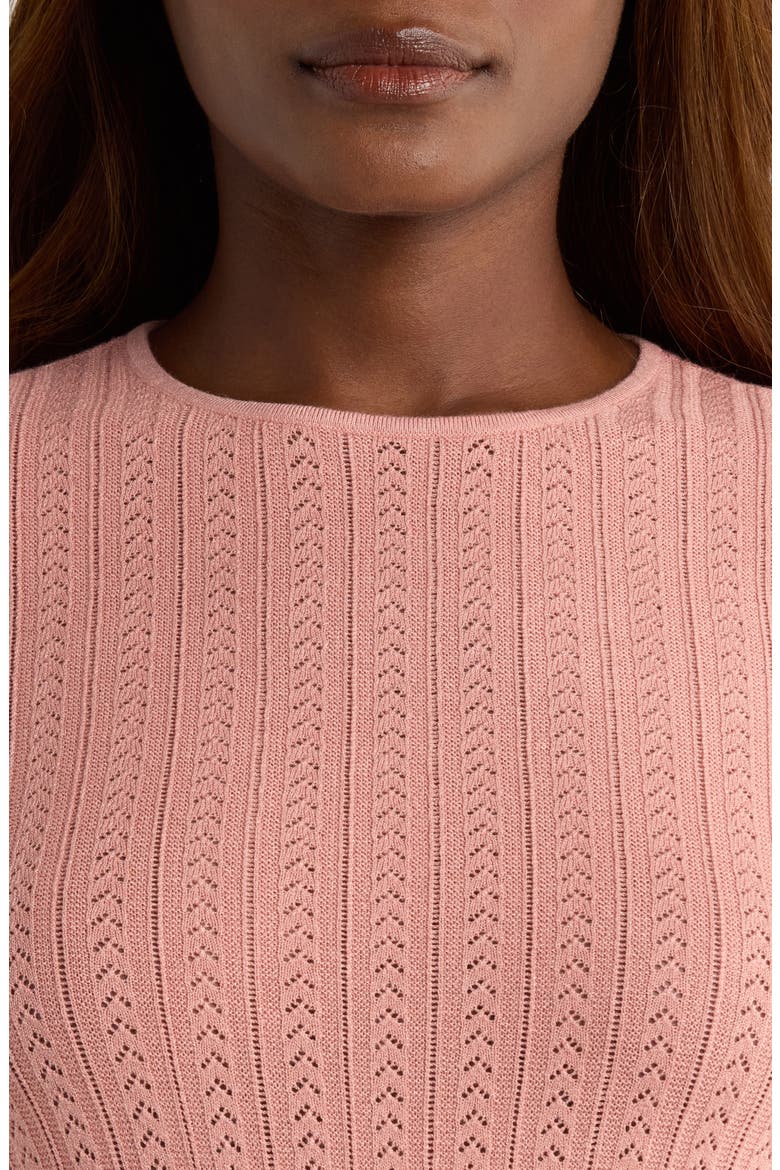 Alis Pointelle Knit Top, Alternate, color, PINK