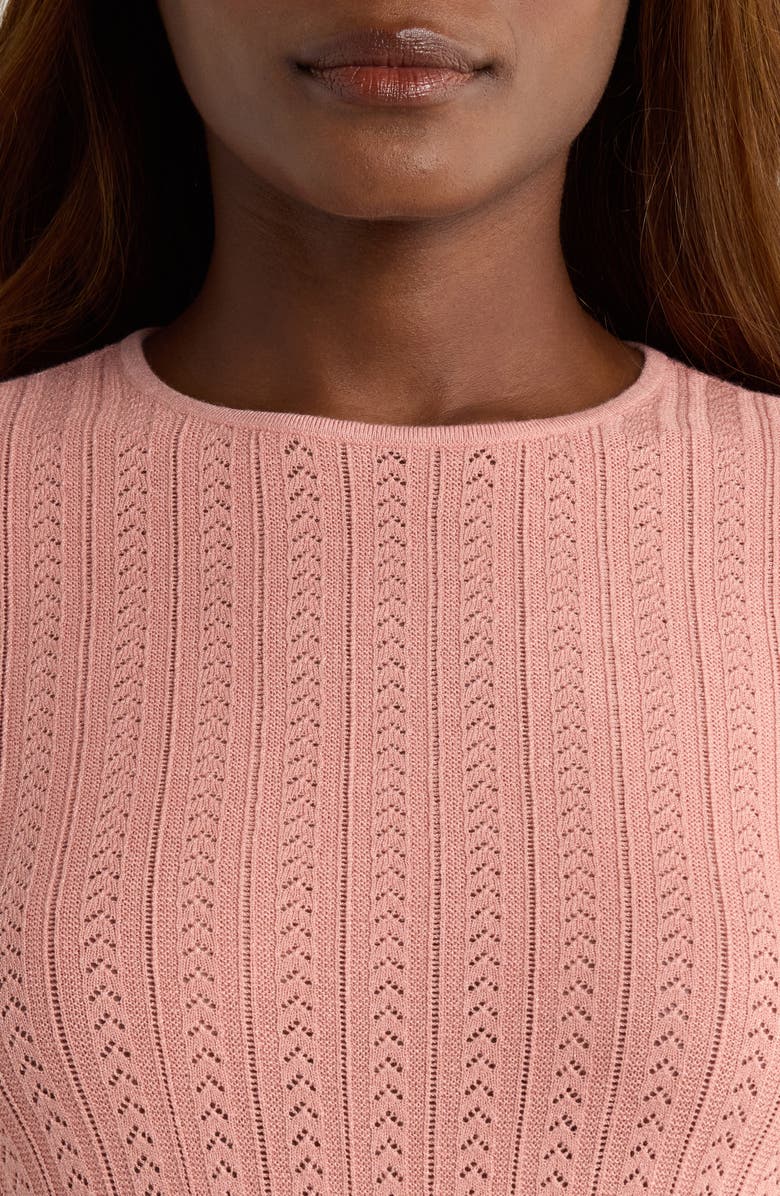 PAIGE Alis Pointelle Knit Top, Alternate, color, Pink