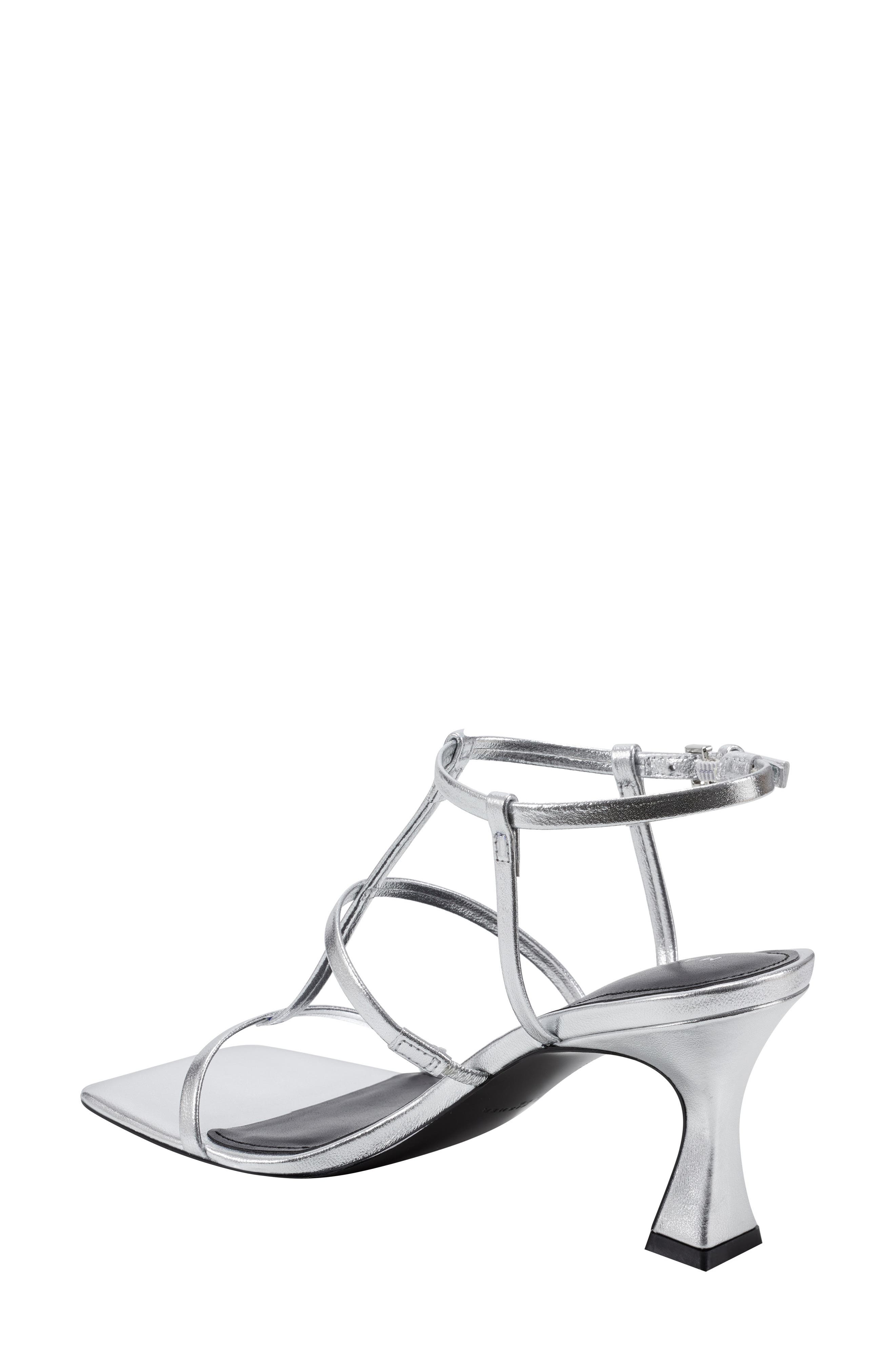Marc Fisher LTD Dennie Ankle Strap Sandal, Alternate, color, Silver