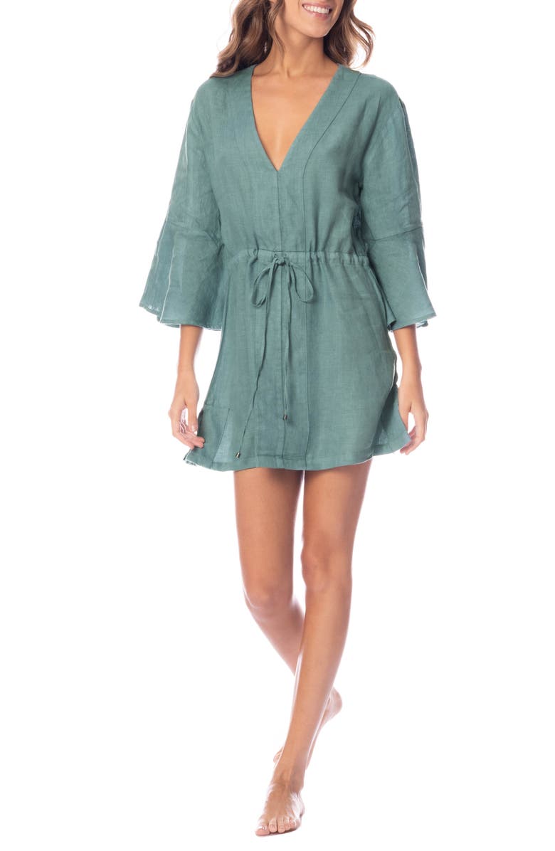 Maaji Eucalyptus Green Joy Cover-Up Dress, Alternate, color, Green