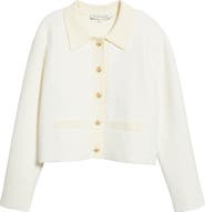 English Factory Contrast Placket Cardigan