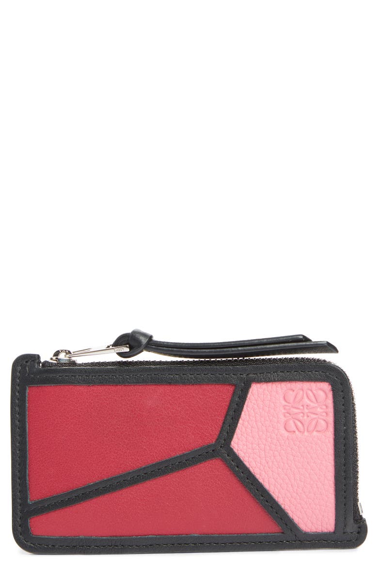 Loewe Puzzle Leather Zip Coin Case, Main, color, 