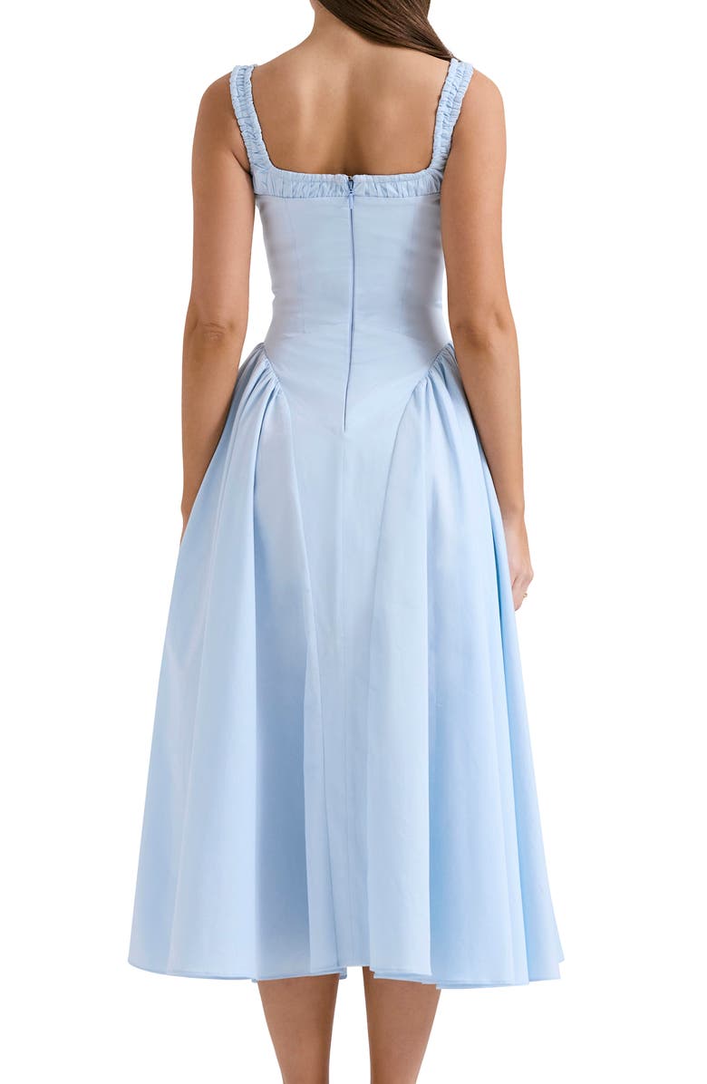 HOUSE OF CB Dorothy B Pima Cotton Blend Cocktail Midi Dress, Alternate, color, Nan Tucket Breeze