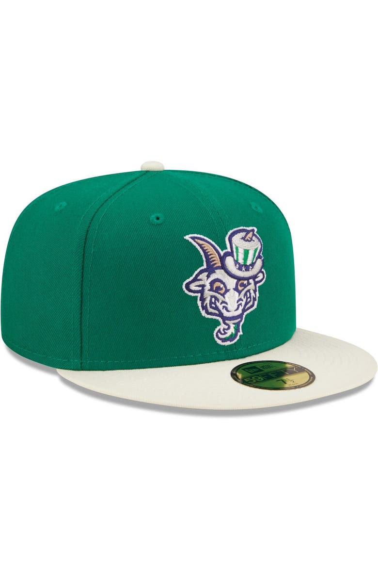 New Era Men's New Era Green Hartford Yard Goats Alternate Logo 3 Authentic Collection 59FIFTY Fitted Hat, Alternate, color, 