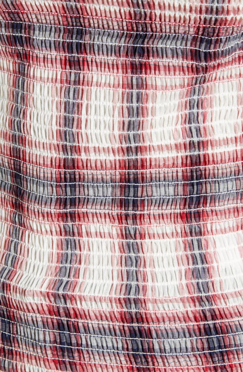 Only Andrey Check Smocked Off the Shoulder Top, Alternate, color, 