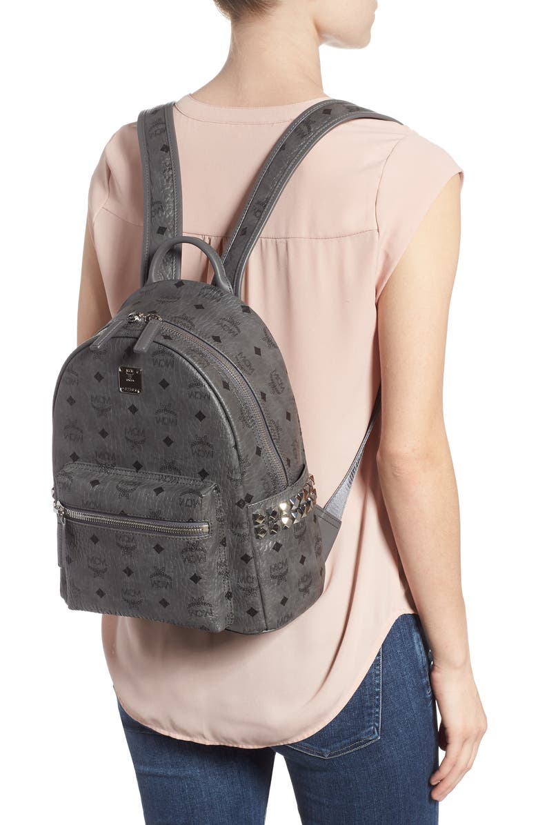 MCM Small Stark Side Stud Backpack, Alternate, color,
