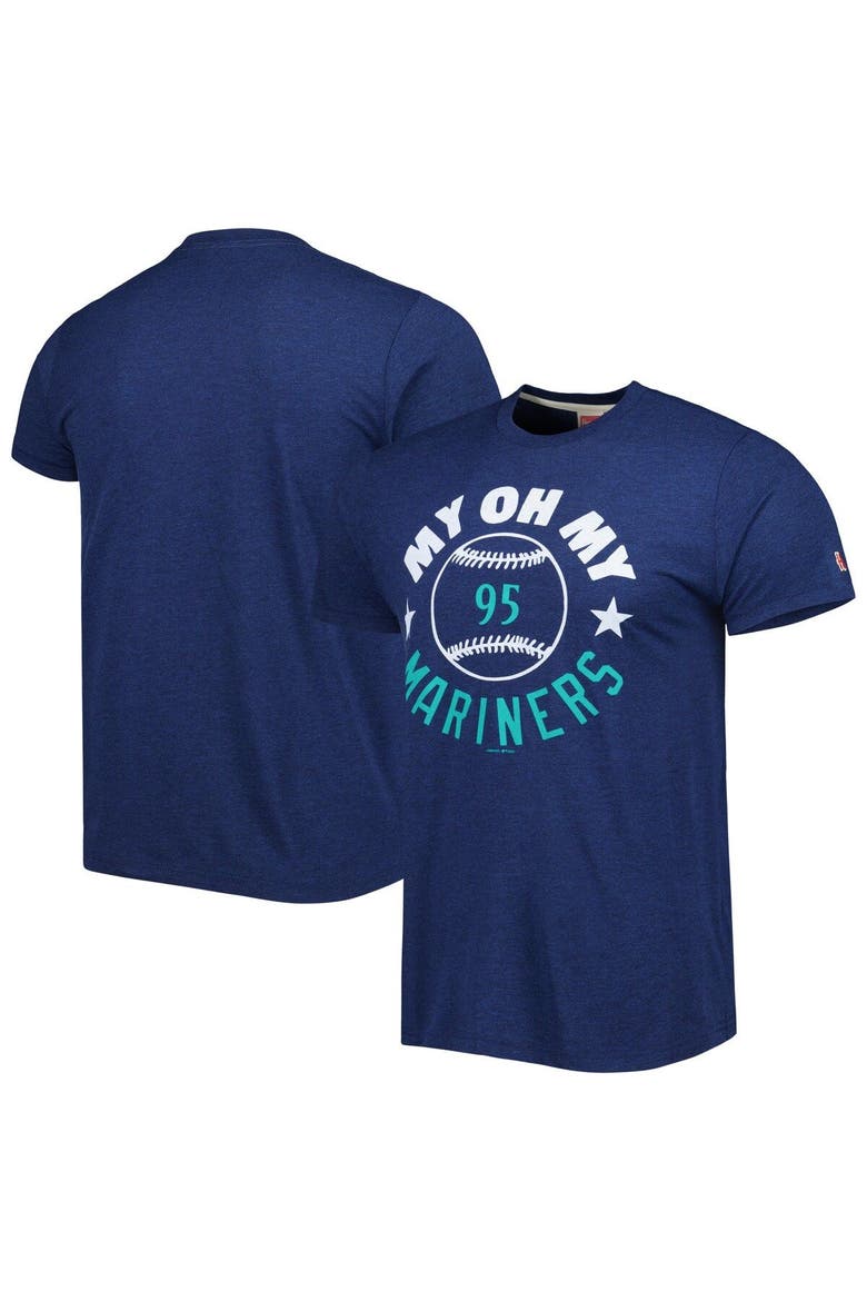 Men's Homage Navy Seattle Mariners Hyper Local Tri-Blend T-Shirt, Main, color, Navy