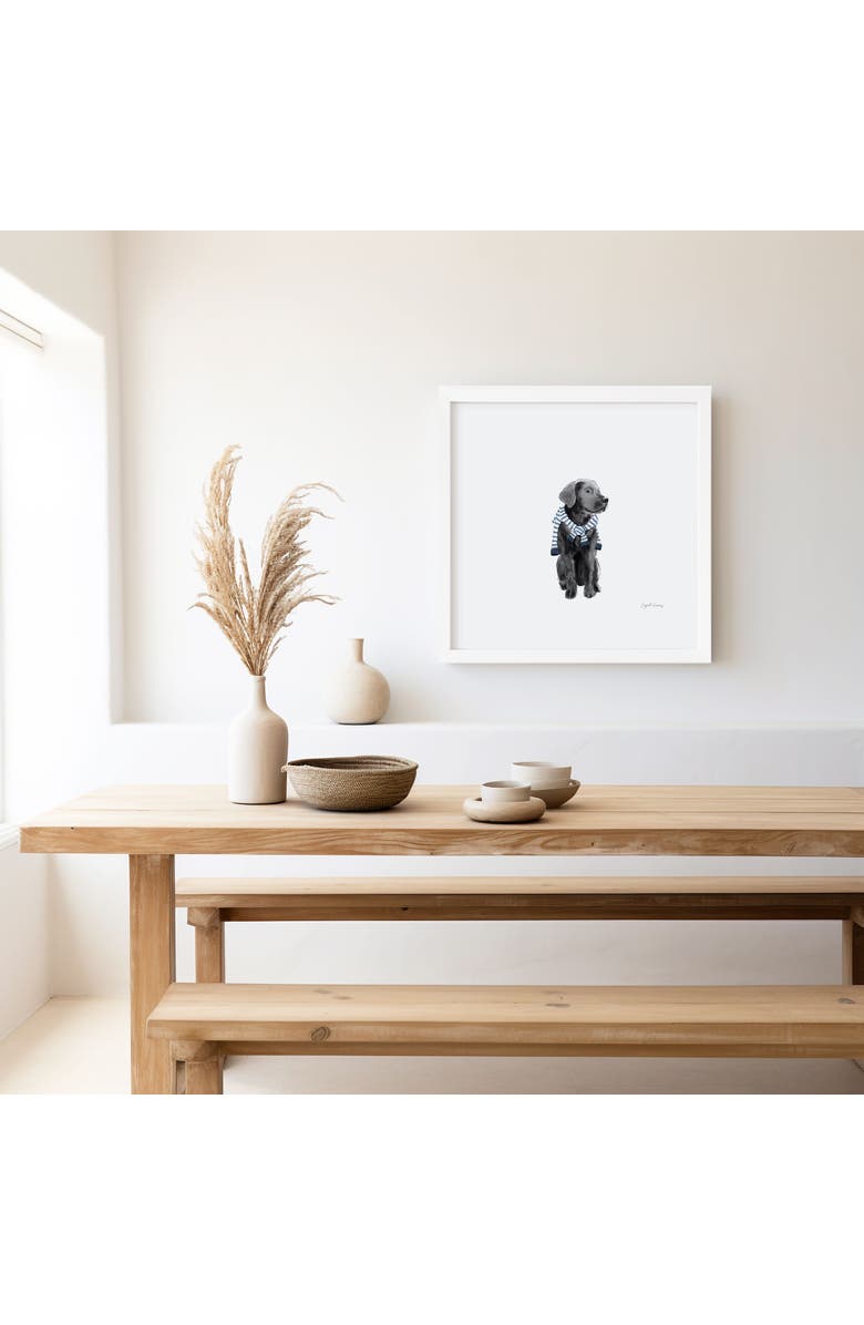 Ramus & Co Preppy Black Lab Framed Museum Quality 12" x 12" Art Print, Alternate, color, Multicolored