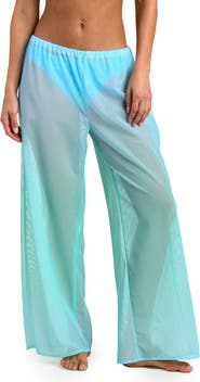 Sunshine 79 Ombré Illusions Sheer Wide Leg Mesh Cover-Up Pants
