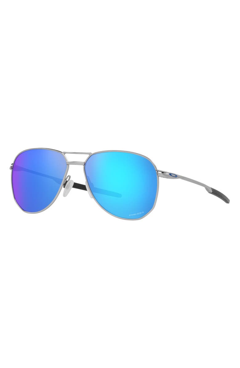 Oakley 57mm Pilot Sunglasses, Alternate, color, Satin Chrome/ Prizm Sapphire