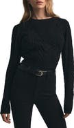 Favorite Daughter The Esther Cable Stitch Crop Sweater