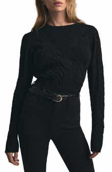 Favorite Daughter The Esther Cable Stitch Crop Sweater