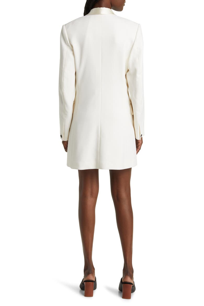 Femi Long Sleeve Virgin Wool Blend Tuxedo Dress, Alternate, color, WHITE