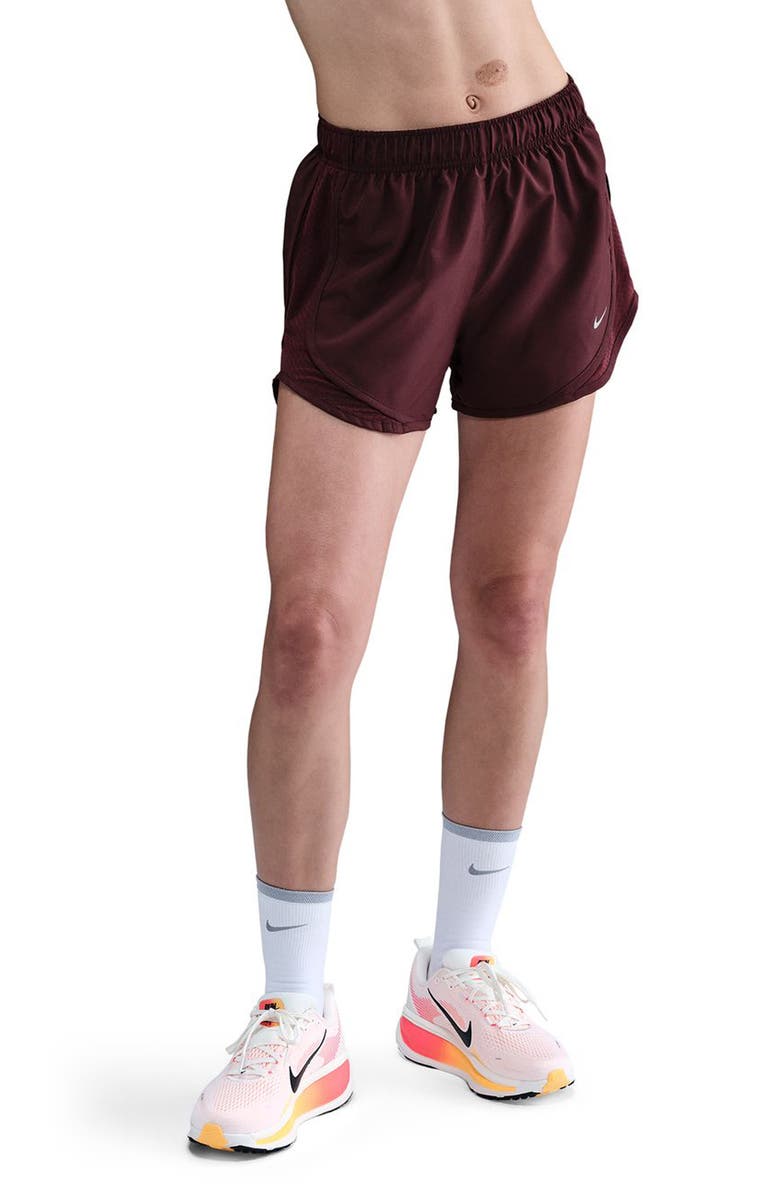 Nike Tempo Dri-FIT Mid Rise 3-Inch Running Shorts, Main, color, Burgundy Crush