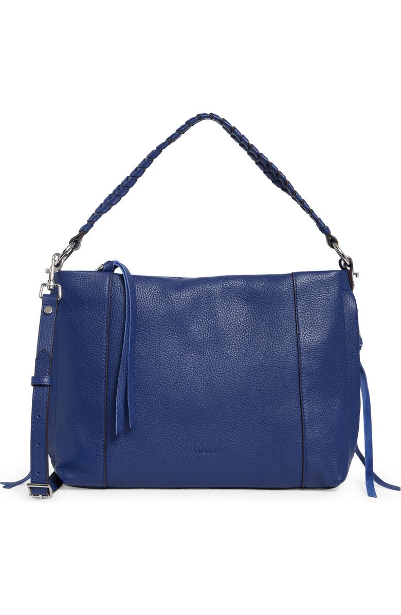 AIMEE Laila Convertible Leather Shoulder Bag, Main, color, Midnight Blue
