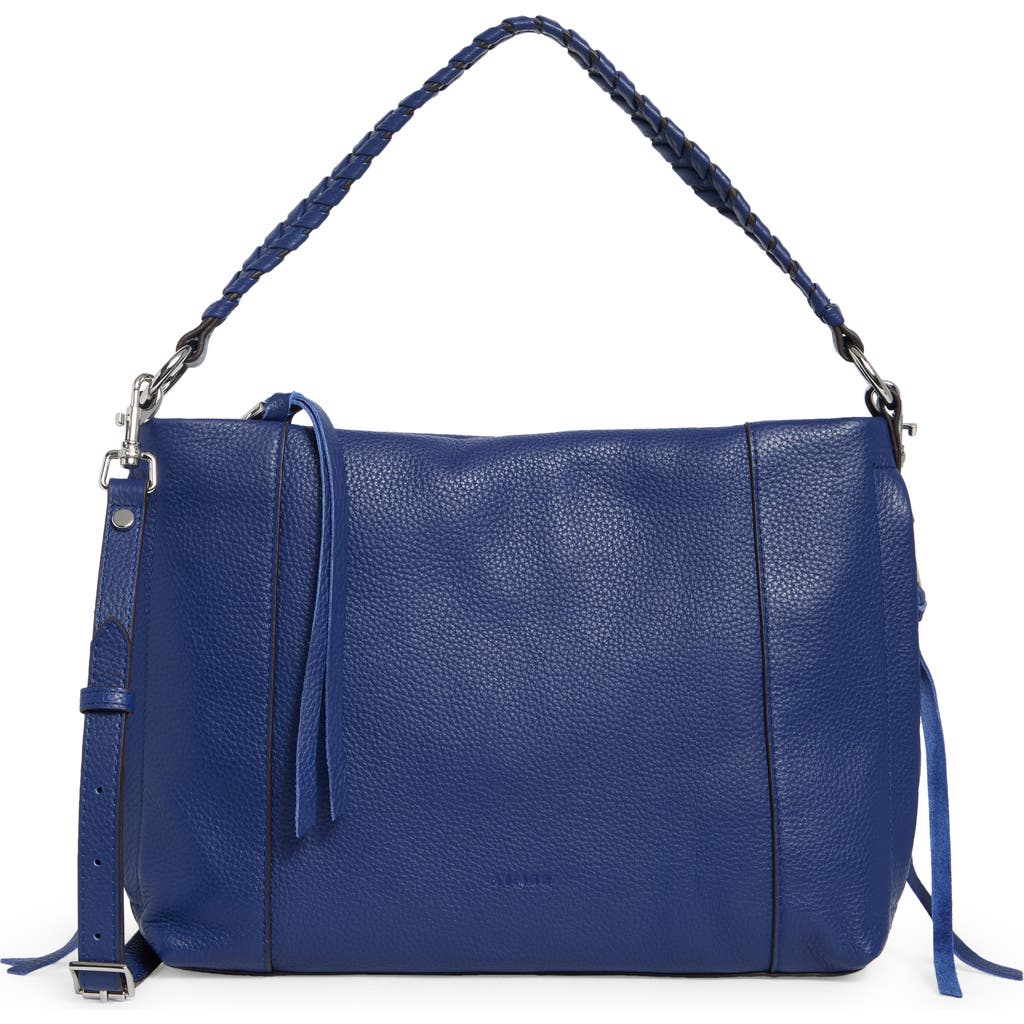 Aimee Laila Convertible Leather Shoulder Bag In Blue