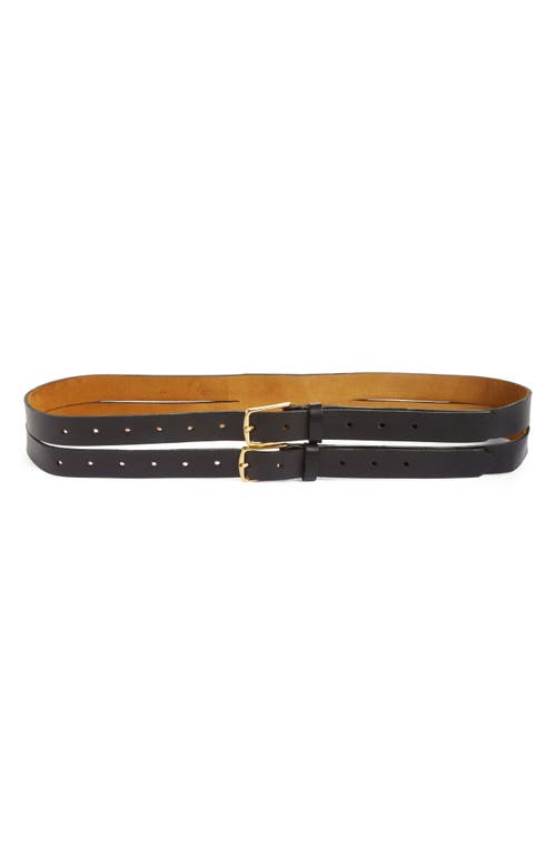 Ada Mallorca Double Leather Belt In Black