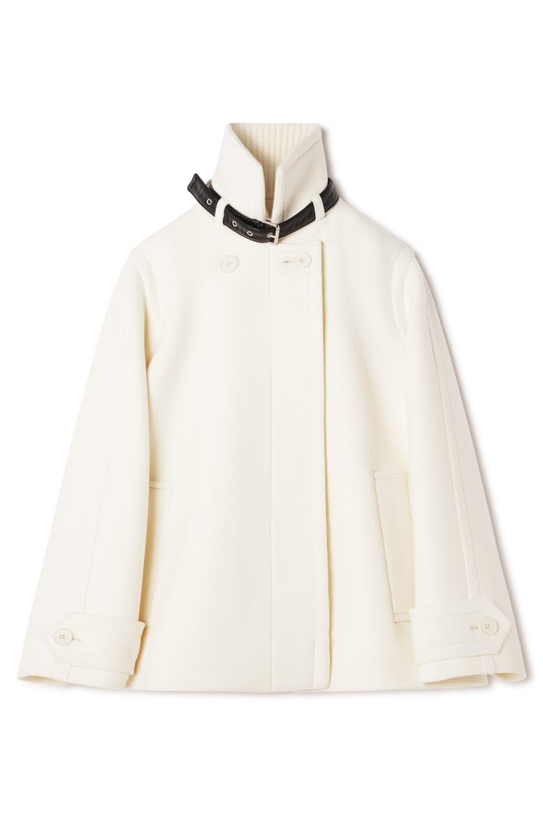 Short Wool Coat With Stand-Up Collar, Alternate, color, Off White