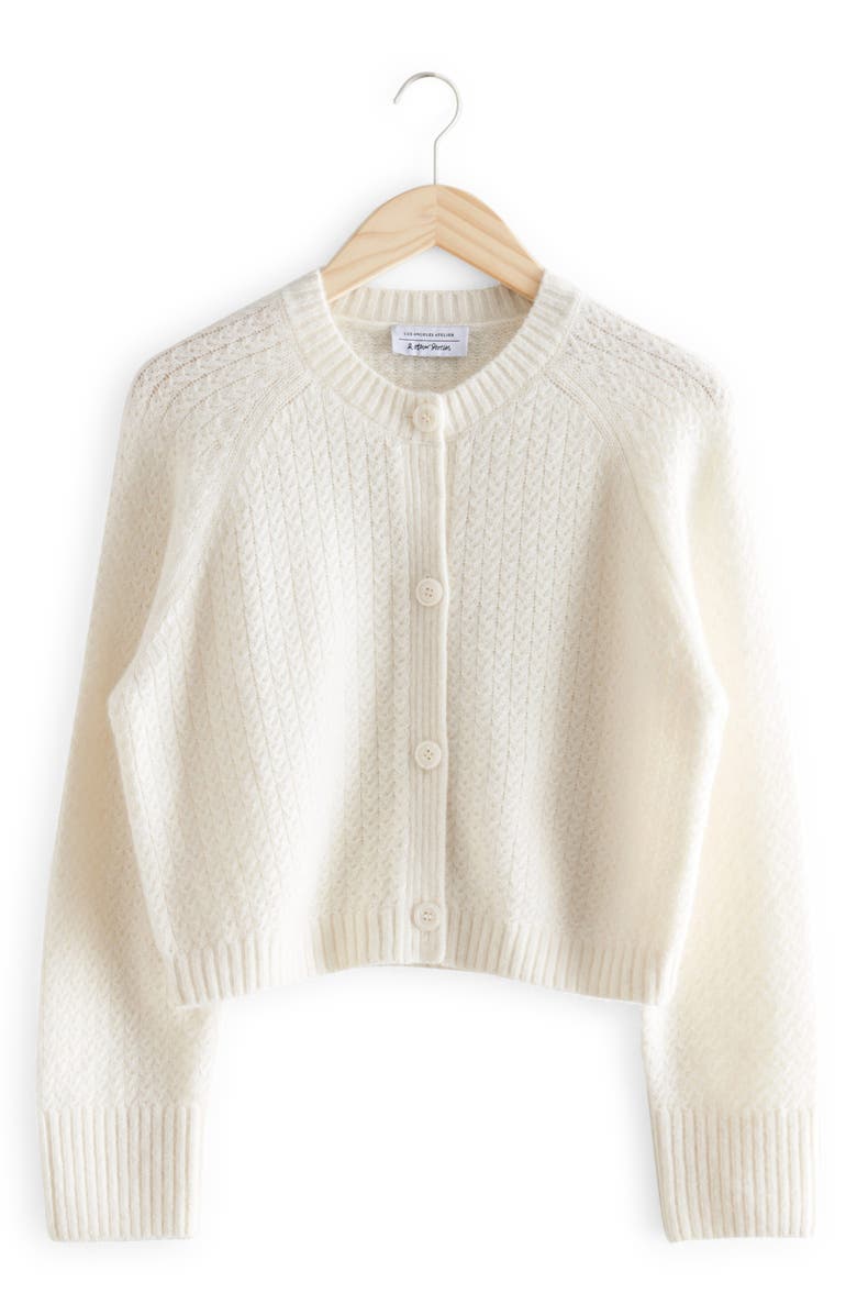 & Other Stories Pointelle Stitched Cardigan, Alternate, color, 