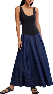 Free People Elio Mixed Media Maxi Dress