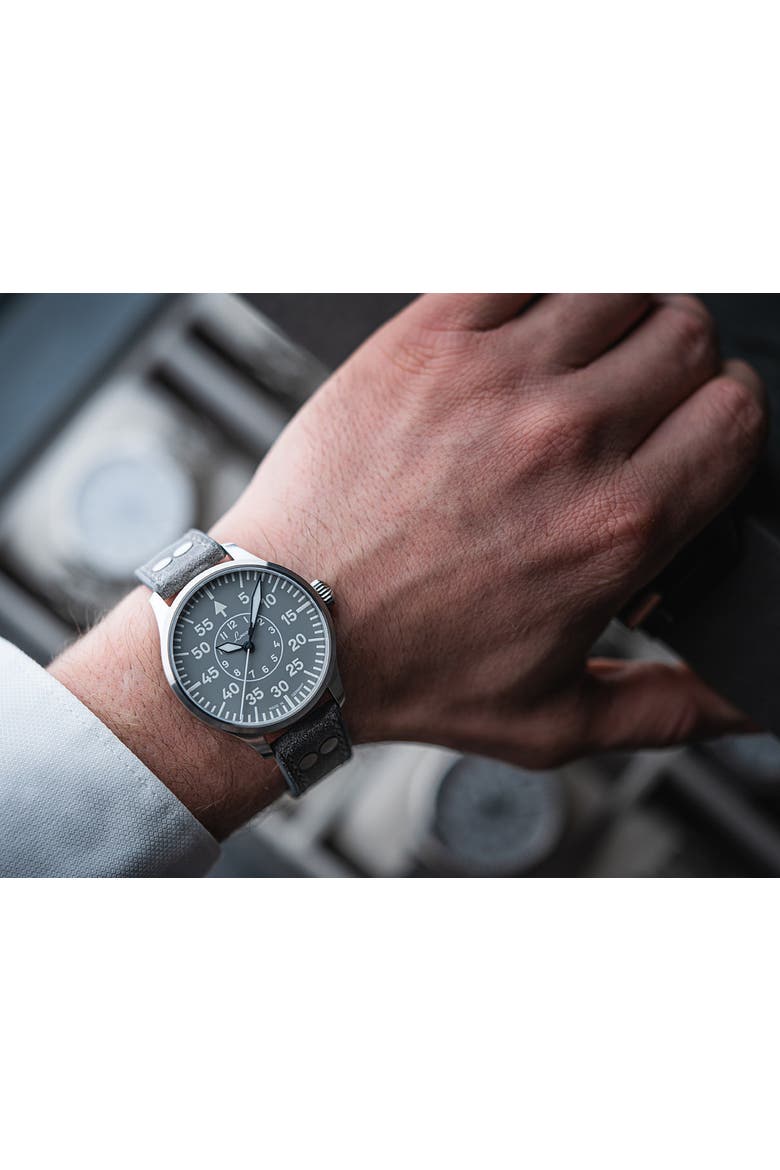 Aachen - 42mm, Gray Dial, Automatic Leather Strap, Alternate, color, Gray