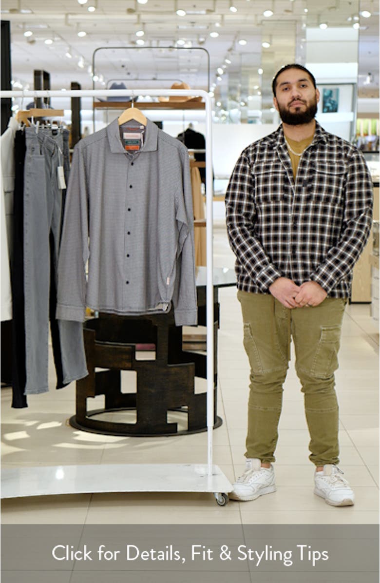 Fritton Geo Print Stretch Cotton Button-Up Print, sales video thumbnail