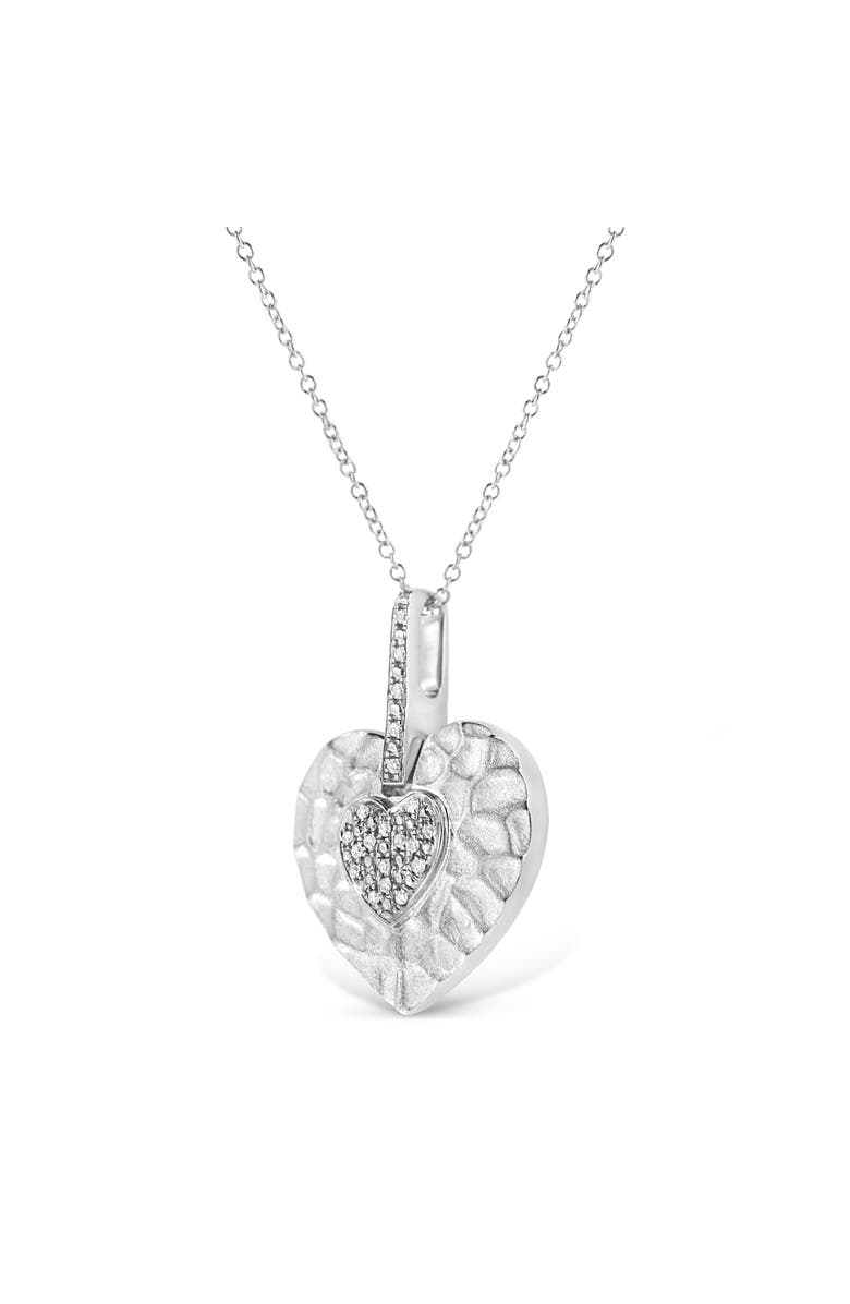 Haus of Brilliance .925 Sterling Silver Pave-Set Diamond Accent Heart Shape Pendant Necklace, Alternate, color, White