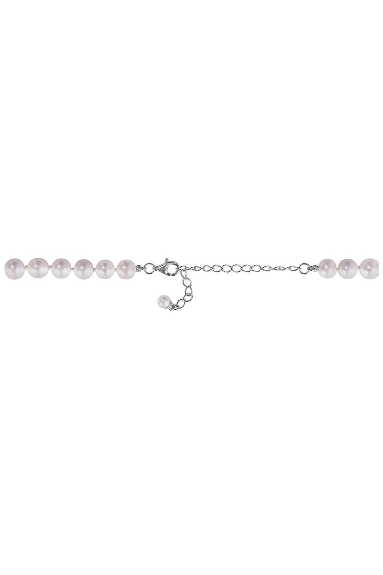 Cultured Pearl & Lab Grown White Sapphire Y-Necklace, Alternate, color, WHITE