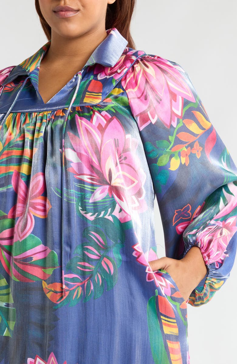 CIEBON Sienna Metallic Floral Minidress, Alternate, color,