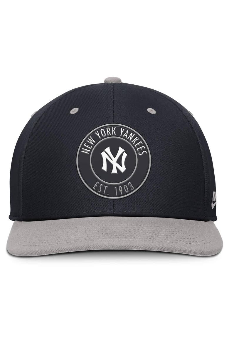 Men's Nike Navy/Gray New York Yankees Cooperstown Collection Pro Dri-FIT Snapback Hat, Alternate, color, Navy