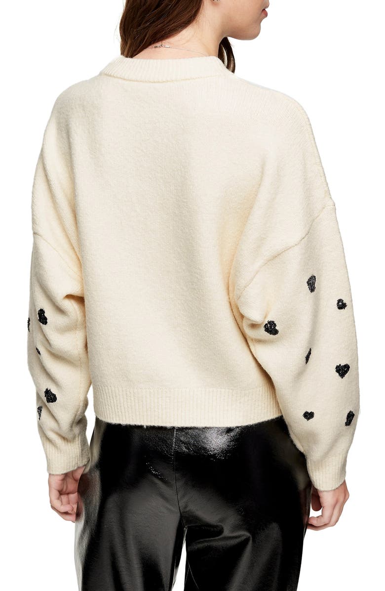 Topshop I Heart Christmas Sweater, Alternate, color, 