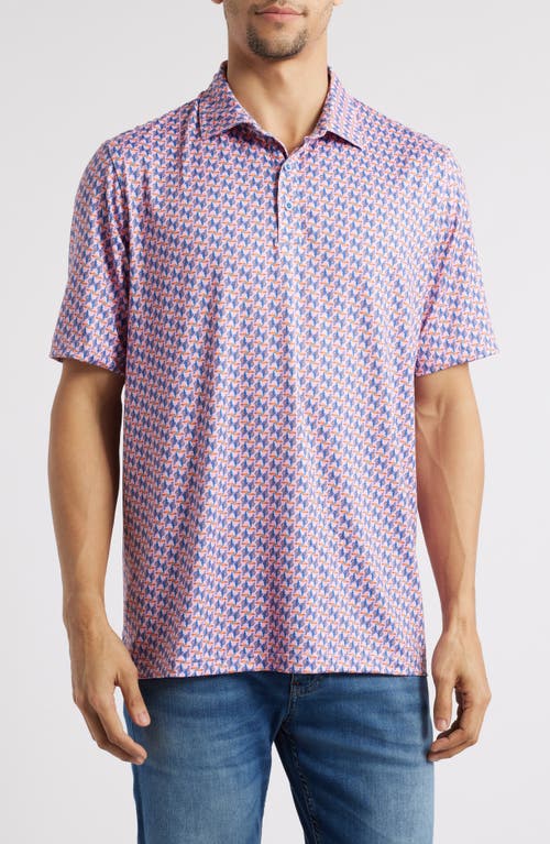 Johnston & Murphy Xc4® + Cool Degree™ Mini Martini Print Performance Golf Polo In Pink Multi