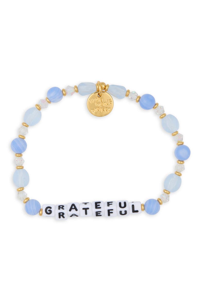 Grateful Beaded Stretch Bracelet, Main, color, BLUE