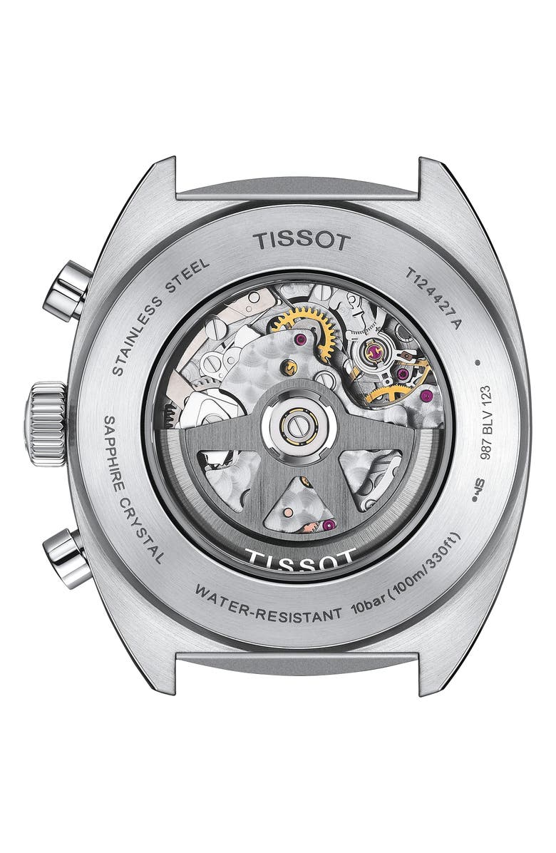 Tissot Heritage 1973 Nav Chronograph Leather Strap Watch, 43mm, Alternate, color, 