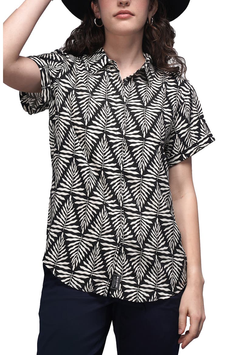 The Empower Button Up, Main, color, FERN MAZE BLACK/WHITE