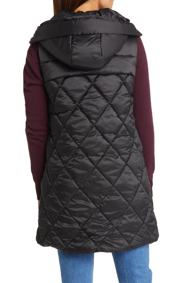 Sam Edelman Quilted Hooded Water Repellent Vest, Alternate, color, 