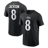 Nike Men's Nike Lamar Jackson Black Baltimore Ravens Name & Number T-Shirt