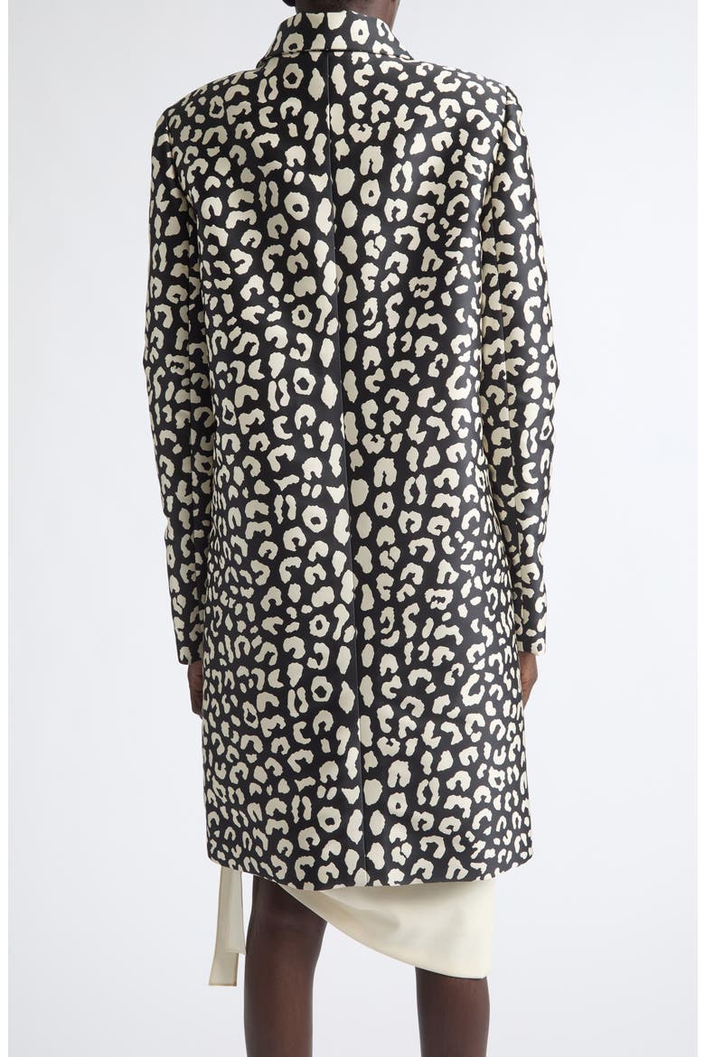 Leopard Print Coat, Alternate, color, BLACK/ IVORY